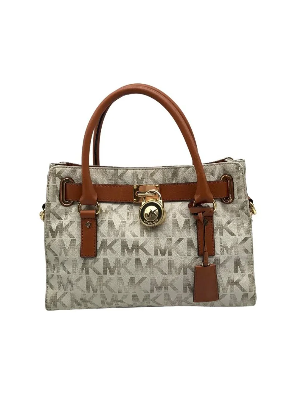 Michael Kors Ivory Monogram Canvas Hamilton Bag